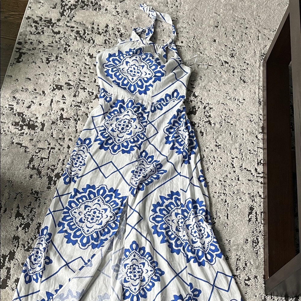 STATE Blue and White Floral Maxi Dress